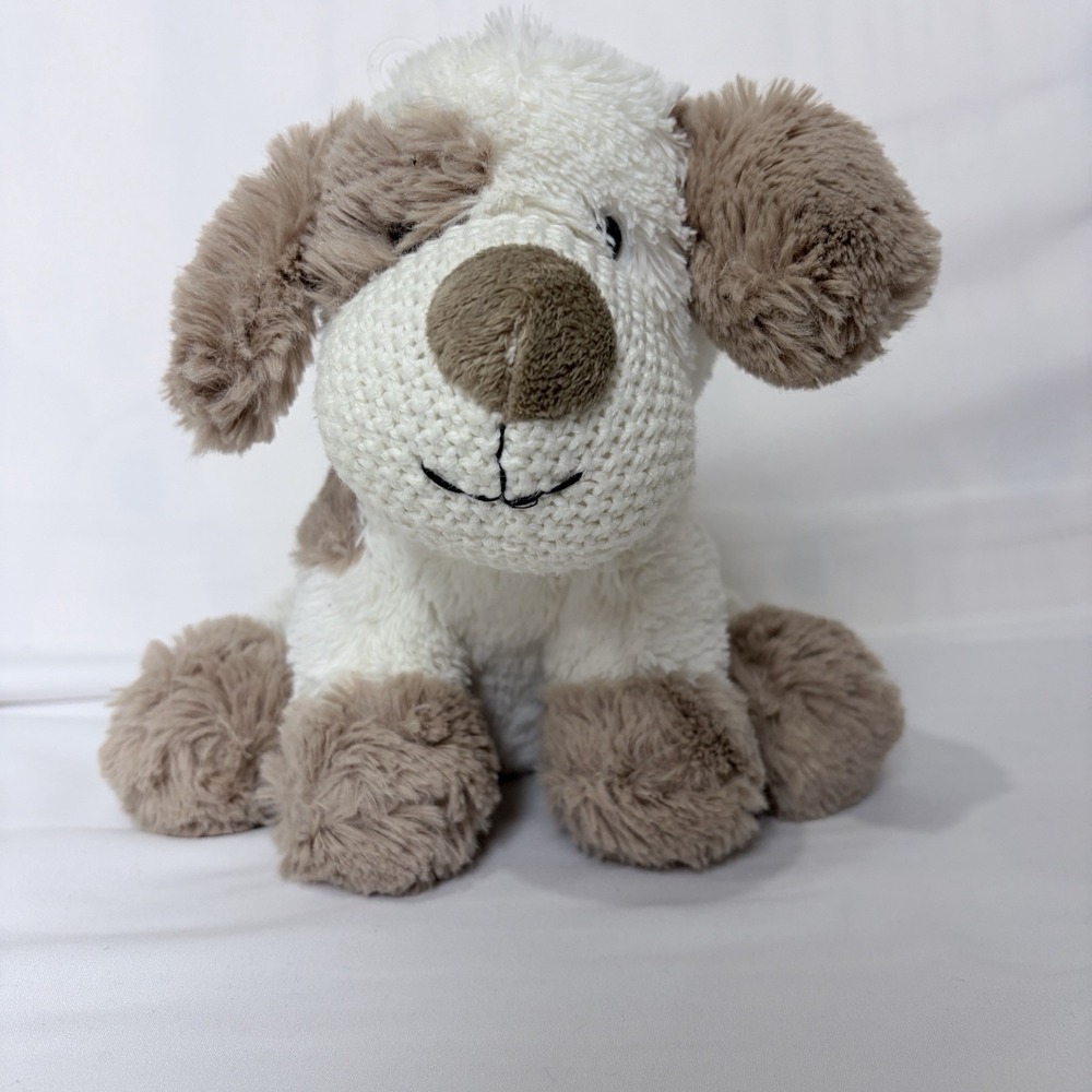 Maison Chic Dog Plush Stuffed Animal Spotted‎ Floppy Lovey Soft Cream Tan 7"